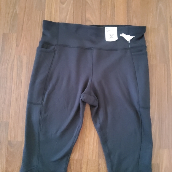 Xersion High Rise Fitted Full Length Warm Thermal Legging with Pockets XXL Black - Picture 5 of 11